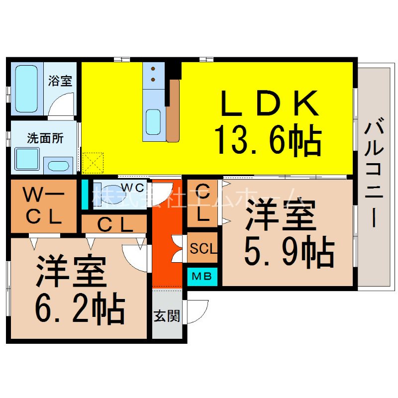ＲＥＸＣＩＡ　Ｉ（レクシアワン） 間取図　1フロア2部屋（全部屋過度部屋）
