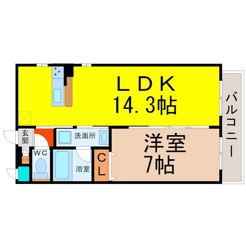 ＲＥＸＣＩＡ　II（レクシアツー） 間取図　ＬＤＫ14.3帖　洋室7帖