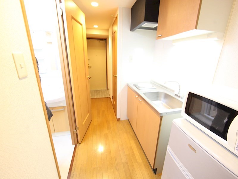 サンク栄みなみマンション キッチン（ＩＨ1口コンロ付）冷蔵庫・レンジ等ご用意できます