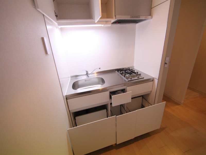 エルスタンザ千代田  システムキッチン（ガス2口）冷蔵庫・レンジ等ご用意できます