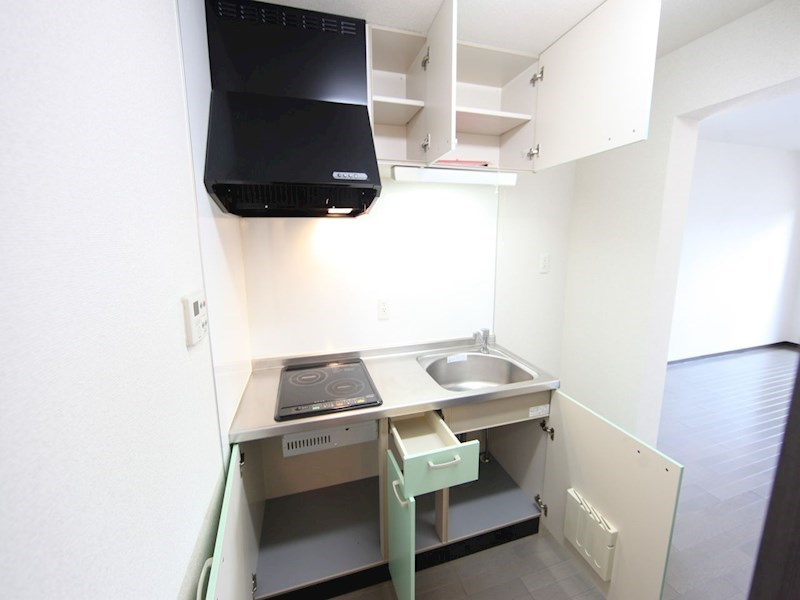 フラット矢田南 システムキッチン（ＩＨ2口コンロ付）