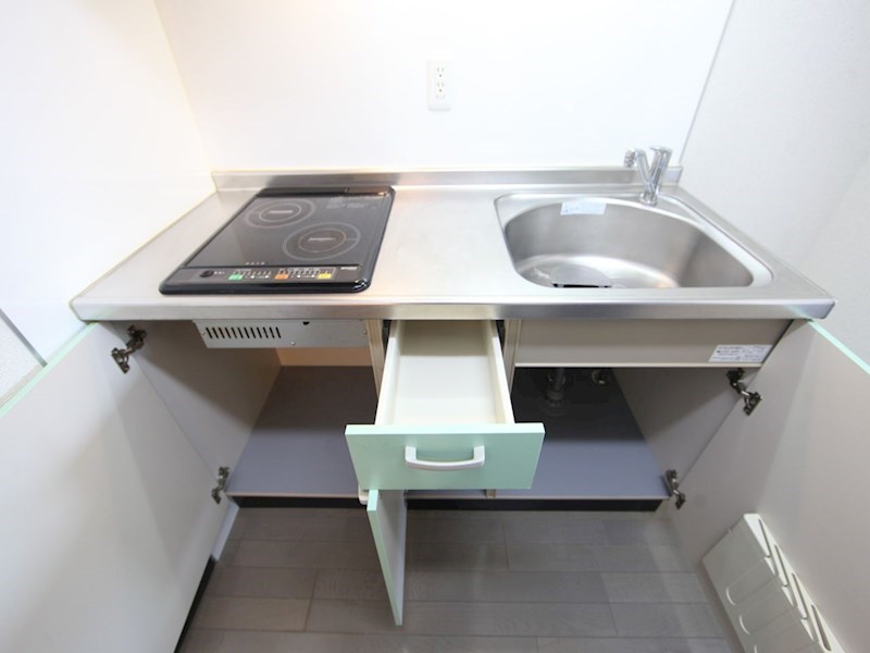 フラット矢田南 システムキッチン（ＩＨ2口コンロ付）