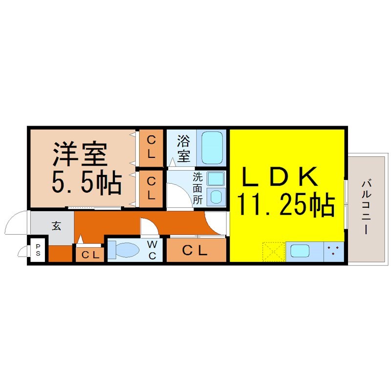 Ａｕｂｅｒｇｅ　Ｎａｇｏｙａ（オーベルジュナゴヤ） 間取り　1ＬＤＫ