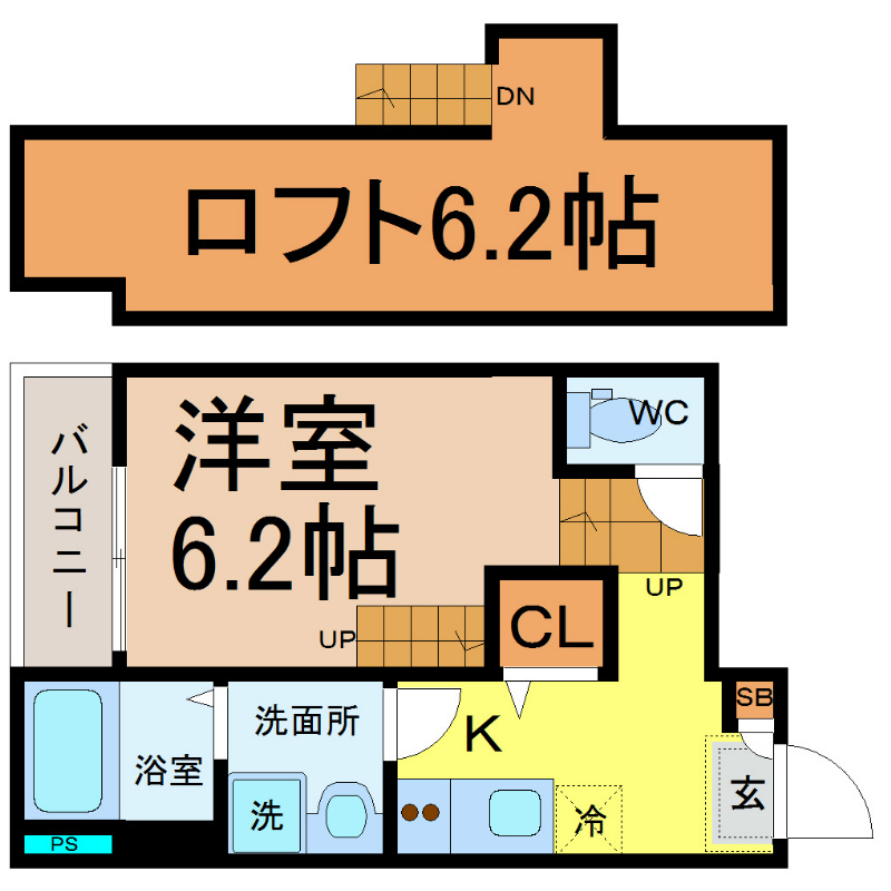 Ｖｉｌｌｅｔｔａ辻町 間取図　家具家電ご用意できます