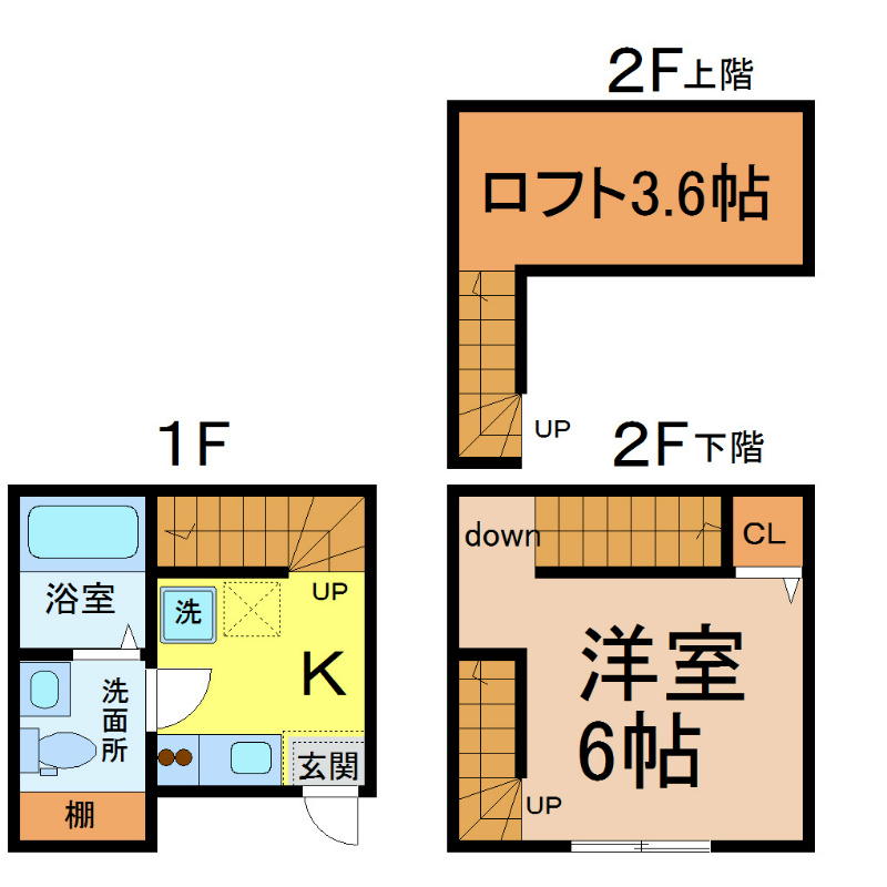 ベルドーム大江 間取り　光インターネット無料　家具家電ご用意できます