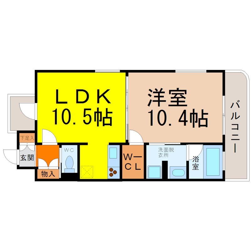 さくらＨｉｌｌｓ名駅ＮＯＲＴＨ 間取り　ＬＤＫ10.5帖　洋室10.4帖