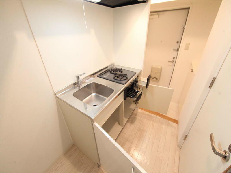 アンビックス・プリア茶屋ヶ坂 システムキッチン（ガス2口コンログリル付）