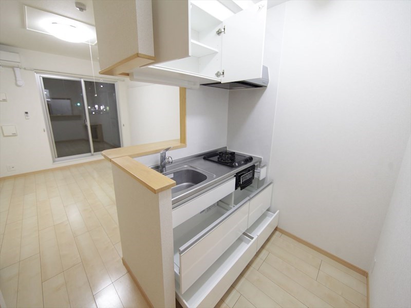 プラジュ千種 システムキッチン（ガス2口コンログリル付）カウンターキッチン