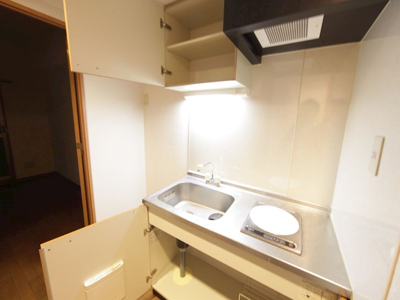 サンク栄みなみマンション キッチン（ＩＨ1口コンロ付）冷蔵庫・レンジ等ご用意できます