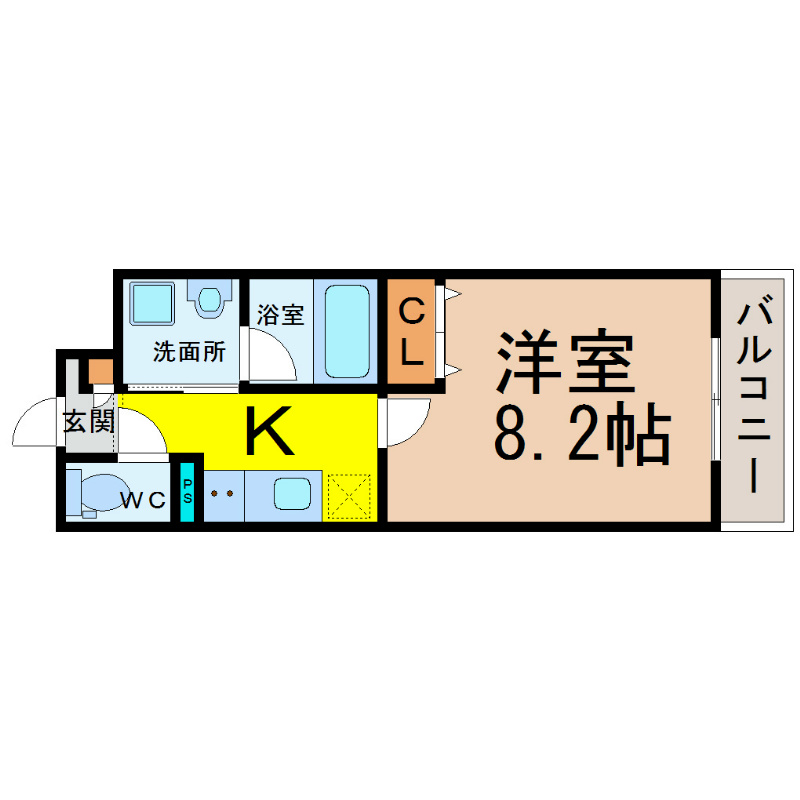 ヴィオラレジデンス 間取り　洋室8.2帖　インターネット使い放題無料