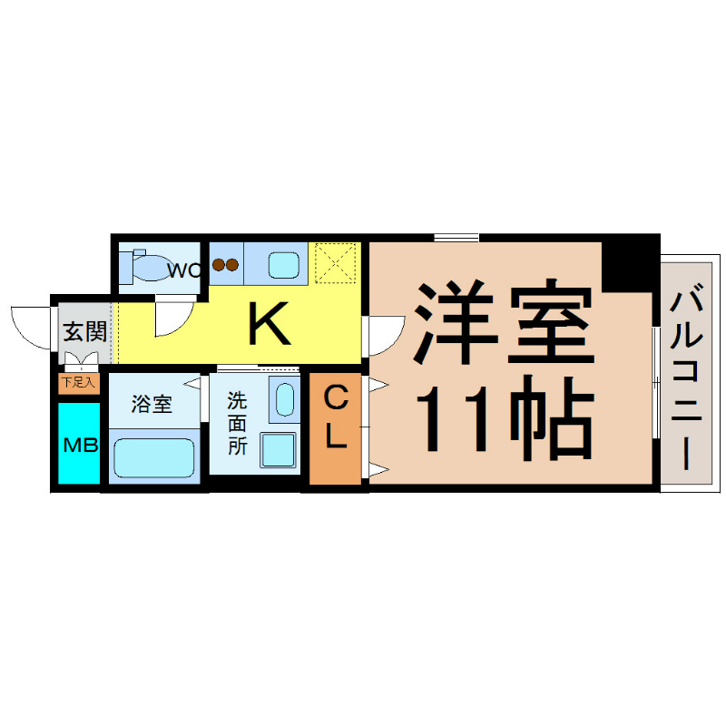 コートモーリス新道 間取り　家具家電ご用意できます