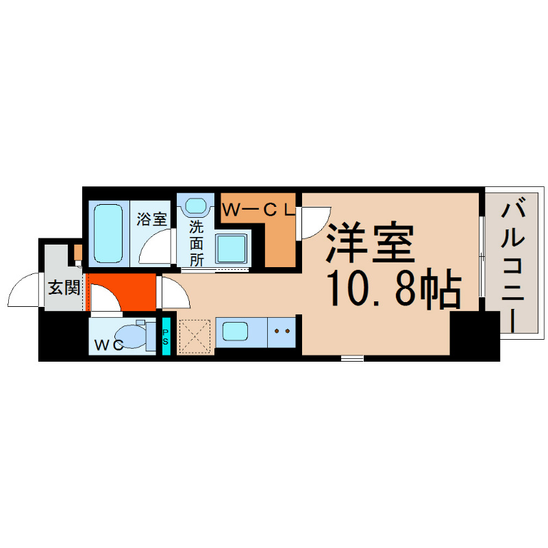 エスフィオーレ 間取図　洋室10.8帖　脱衣洗面所　ウォークインクローゼット