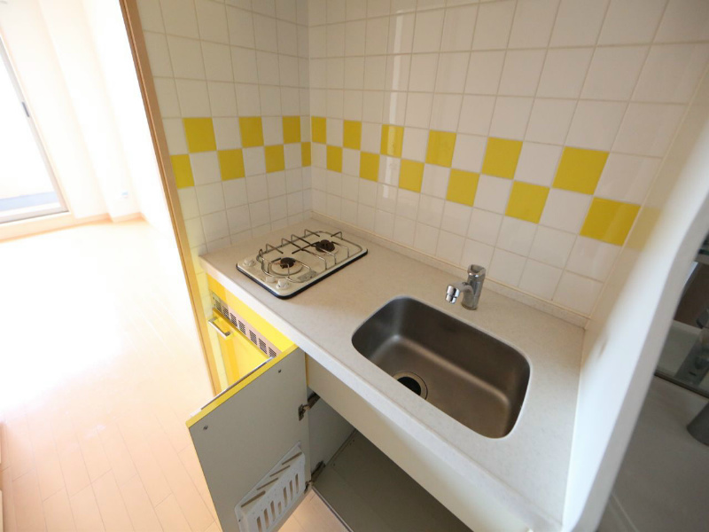 プレサンス名古屋駅前ヴェルロード システムキッチン（ガス2口）冷蔵庫・レンジ等ご用意できます