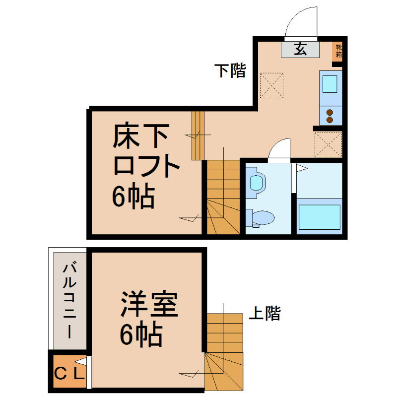 グランコンフォール米野Ⅳ 間取り　家具家電ご用意できます