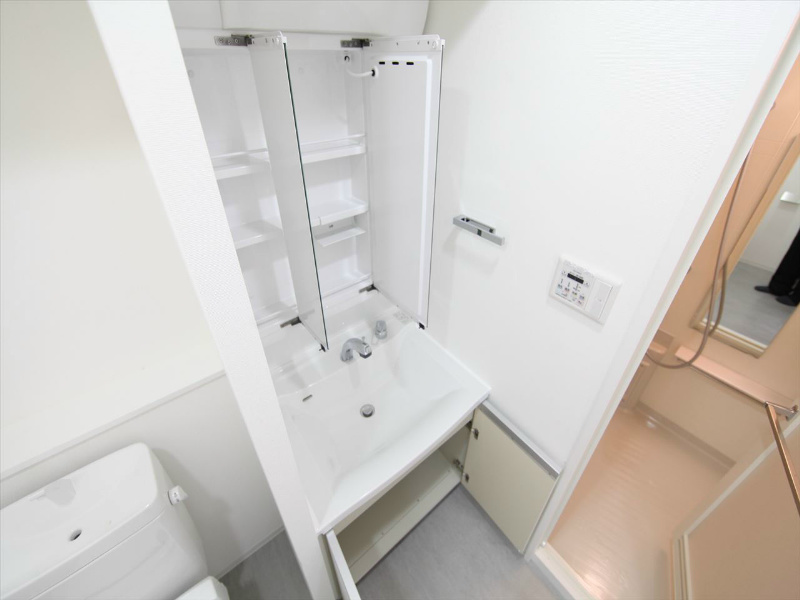 CORNES HOUSE NAGOYA（コーンズハウスナゴヤ） 脱衣所　独立洗面台（シャンプードレッサー付）収納スペース有