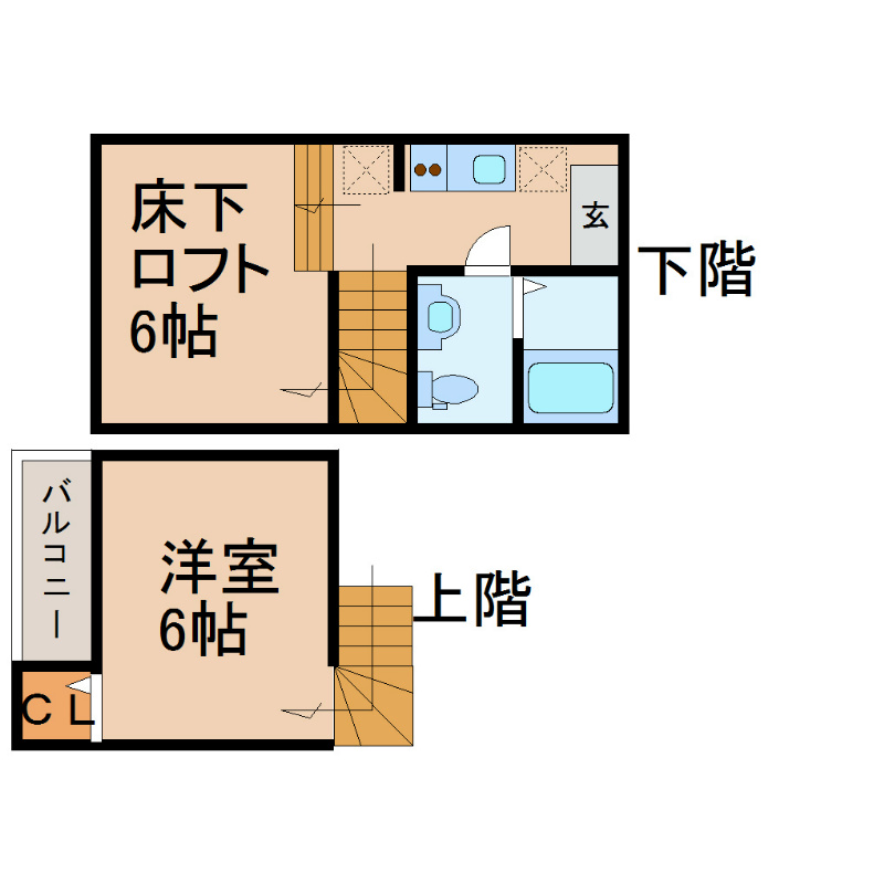 グランコンフォール米野Ⅳ 間取り　家具家電ご用意できます