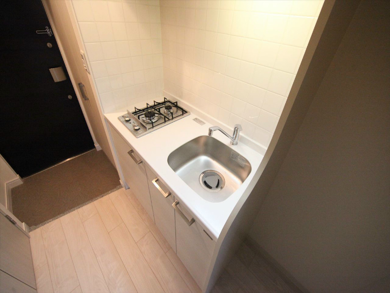 プレサンス久屋大通セントラルパーク システムキッチン（ガス2口）冷蔵庫・レンジ等ご用意できます