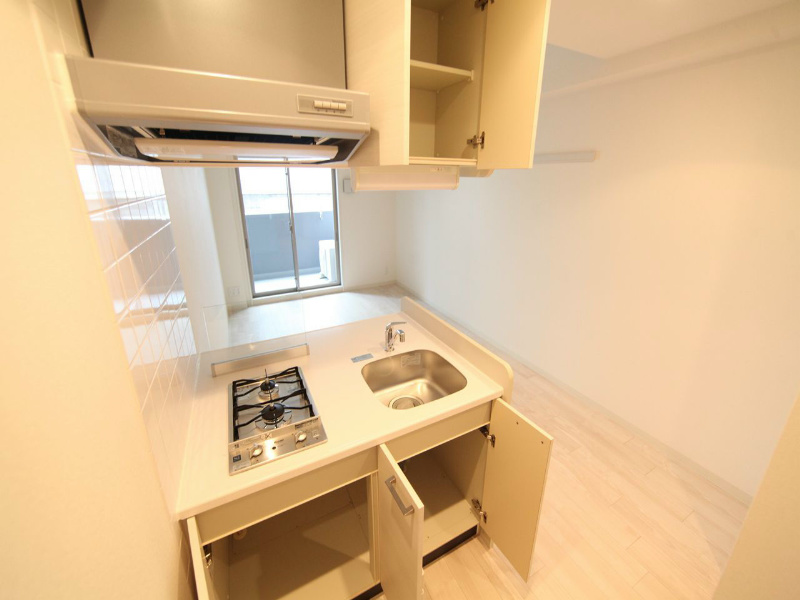 プレサンス久屋大通セントラルパーク システムキッチン（ガス2口コンロ付）カウンターキッチン
