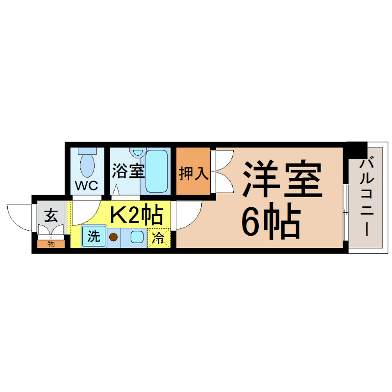 セントラルホームズ庄内 間取り　洋室6帖　エアコン完備