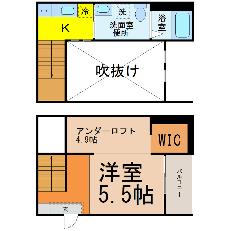 ローレルフォレスタ本陣 間取図　光インターネット無料　家具家電ご用意できます