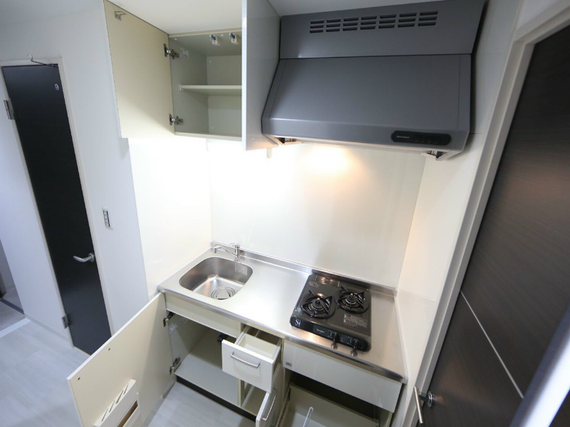 フェアリー システムキッチン（ガス2口）冷蔵庫・レンジ等ご用意できます