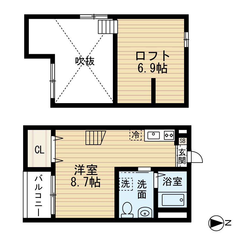 アーク本陣 間取り　家具家電ご用意できます