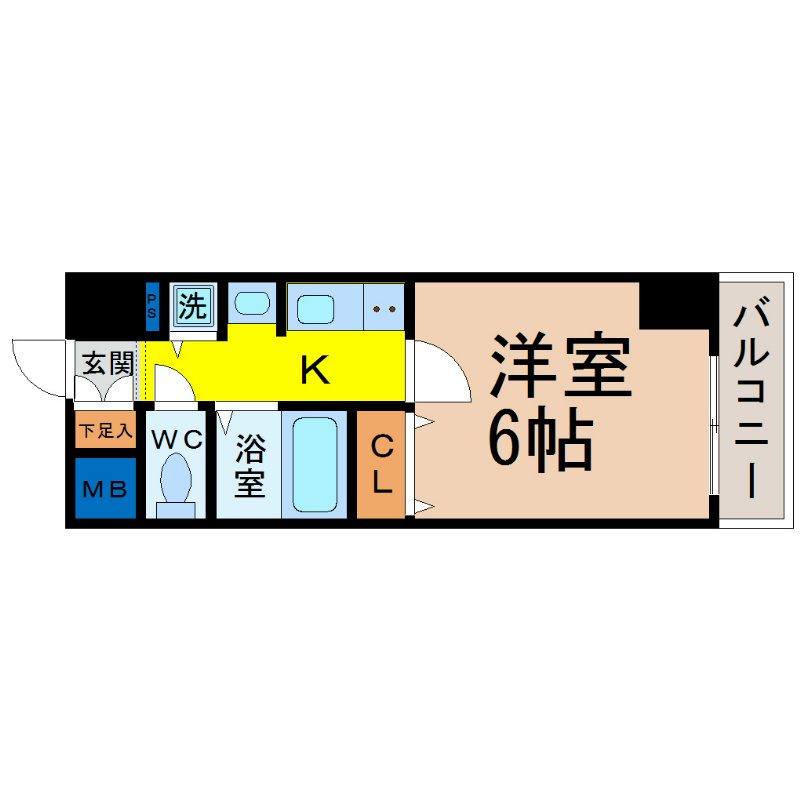 プレサンス泉シティアーク 間取図　洋室6帖