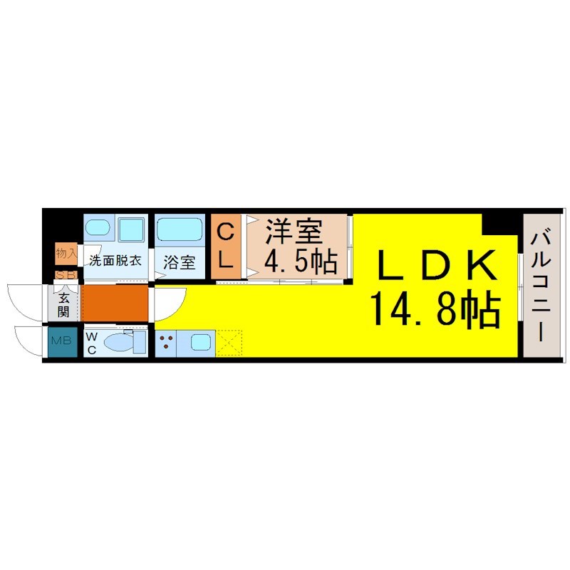 Alba Grande名護屋（アルバグランデ名護屋） 間取り　1LDK　光インターネット無料
