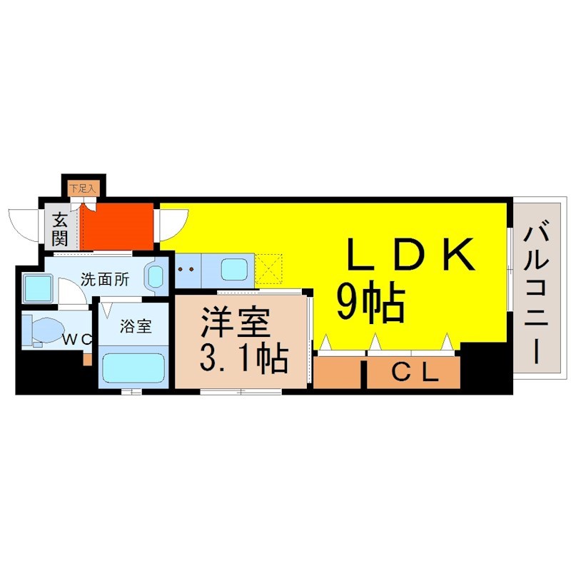 ラクラーレ上前津 間取り　デザイナーズ　エアコン完備