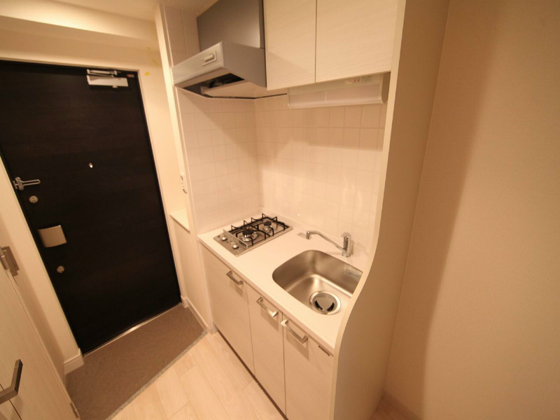 プレサンス久屋大通セントラルパーク システムキッチン（ガス2口）冷蔵庫・レンジ等ご用意できます
