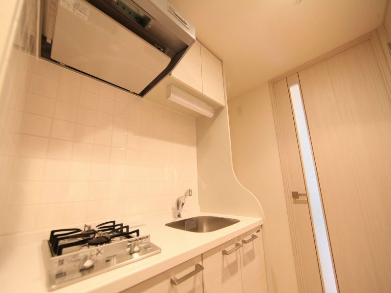 プレサンス久屋大通セントラルパーク システムキッチン（ガス2口）冷蔵庫・レンジ等ご用意できます