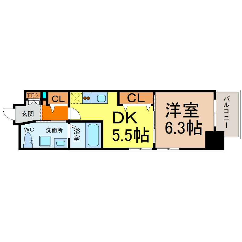 エステムプラザ名古屋駅前プライムタワー 間取図　分譲賃貸　家具家電ご用意できます