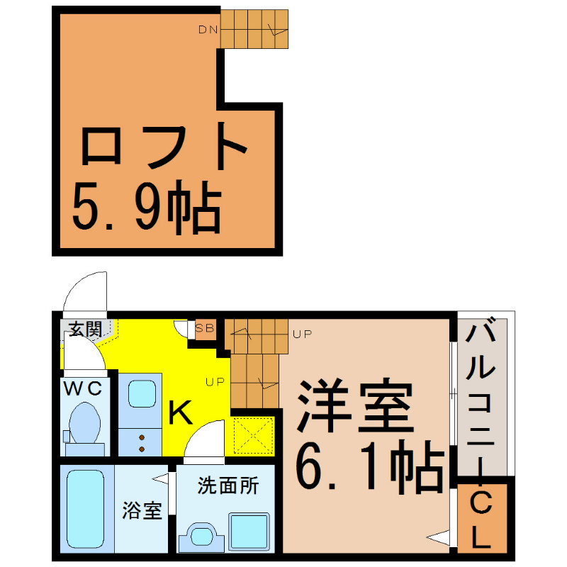 Ｙ’ｓＳｑｕａｒｅ名城公園（ワイズスクエア名城公園） 間取図　光インターネット無料　家具家電ご用意できます