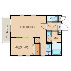 Ｃｈｅｒｉｍ瑞穂公園 間取図　家具家電ご用意できます