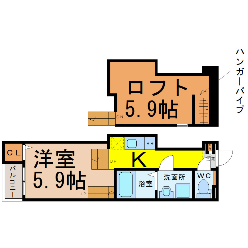 Ｐｒｅｎｄｒｅ－Ｒ（プランドールアール） 間取図　光インターネット無料　家具家電ご用意できます