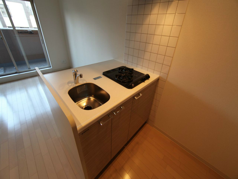 プレサンス名古屋城前ラバンカ システムキッチン（ガス2口）冷蔵庫・レンジ等ご用意できます