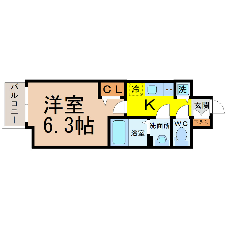 プレサンス丸の内城雅 間取図　家具家電ご用意できます
