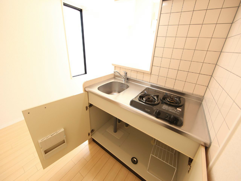 エルミタージュ名駅西 システムキッチン（ガス2口コンロ付）