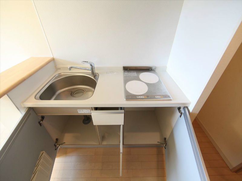 ＫＤＸ千早レジデンス システムキッチン（ＩＨ2口）冷蔵庫レンジ等ご用意できます