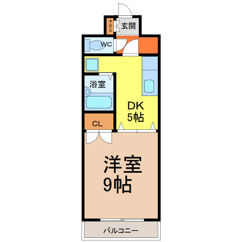 ラヴィアン名駅 間取図　ＤＫ5.0帖　洋室9.0帖