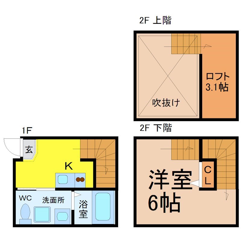 オーフォレスト 間取図　洋室6帖　ロフト3.1帖