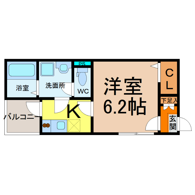 ＭａｉｓｏｎＦａｒ黒川（メイソンファー黒川） 間取図　光インターネット無料　家具家電ご用意できます