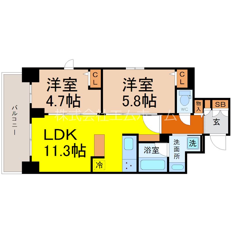 S-RESIDENCE葵Ⅱ 間取図