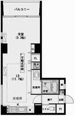 ＴＫマンション 間取図　家具家電ご用意できます