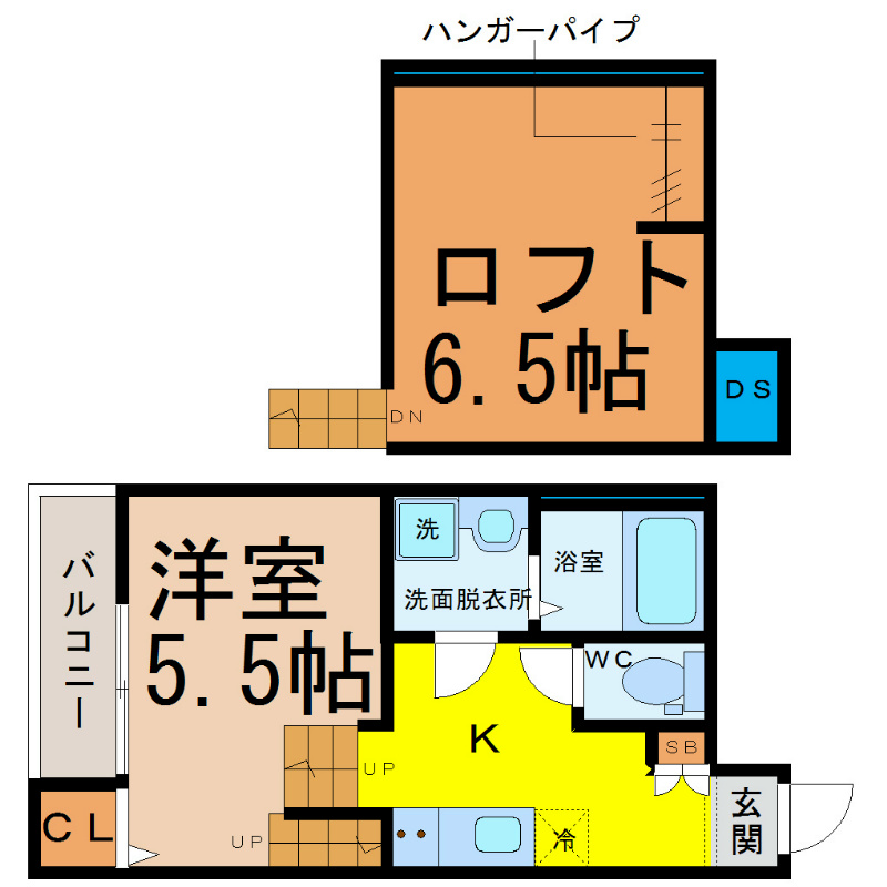 ＬＵＮＡＦＯＲＺＡ柴田 間取図　家具家電（冷蔵庫・レンジ・洗濯機等）ご用意できます