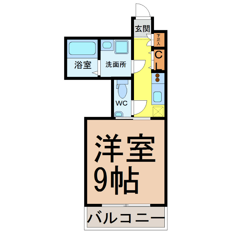 ビオラ名駅西 間取図　家具家電ご用意できます