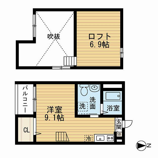 ＬＵＣＥ（ルーチェ） 間取り　光インターネット無料　家具家電ご用意できます