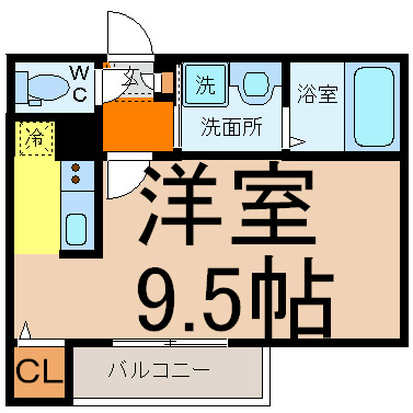 グランコンフォール米野II 間取図　光インターネット無料　全角部屋　家具家用意できます