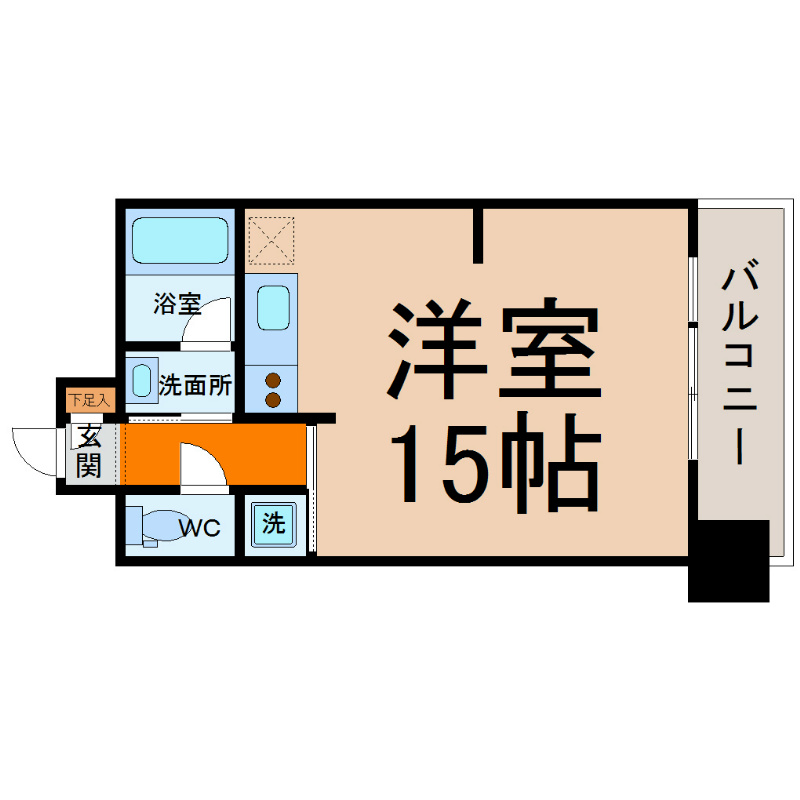 泉アパートメント 間取図　デザイナーズ　家具家電ご用意できます