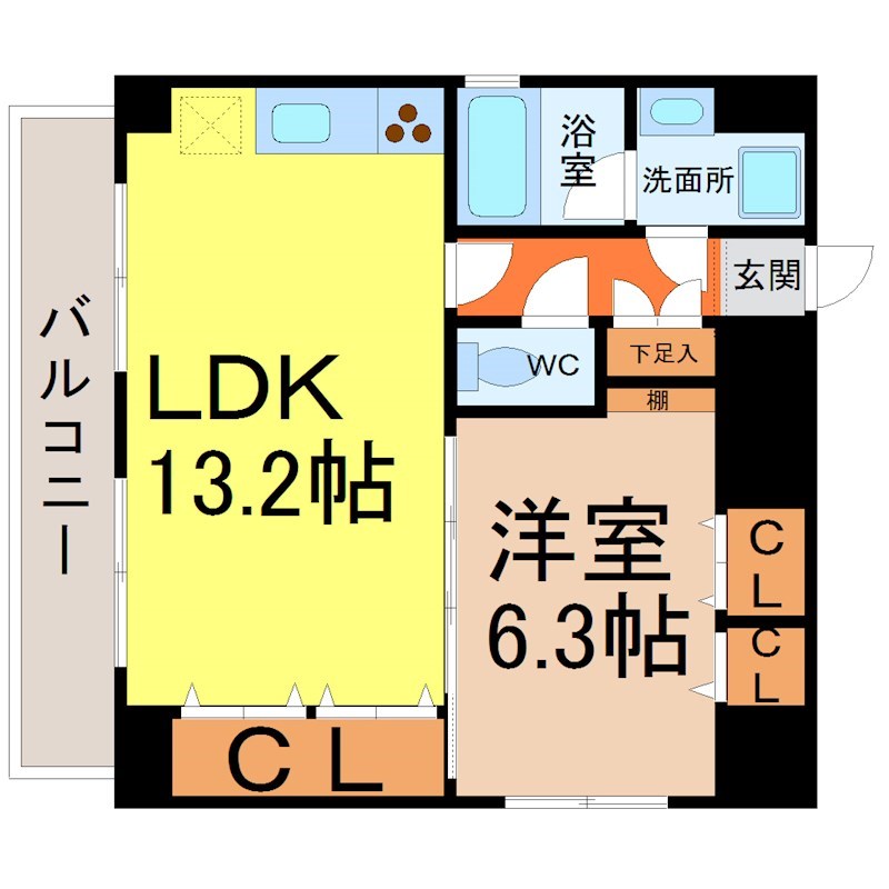 セントラルハイツ栄 ペット可　リビングに収納　洋室に収納　収納充実してます